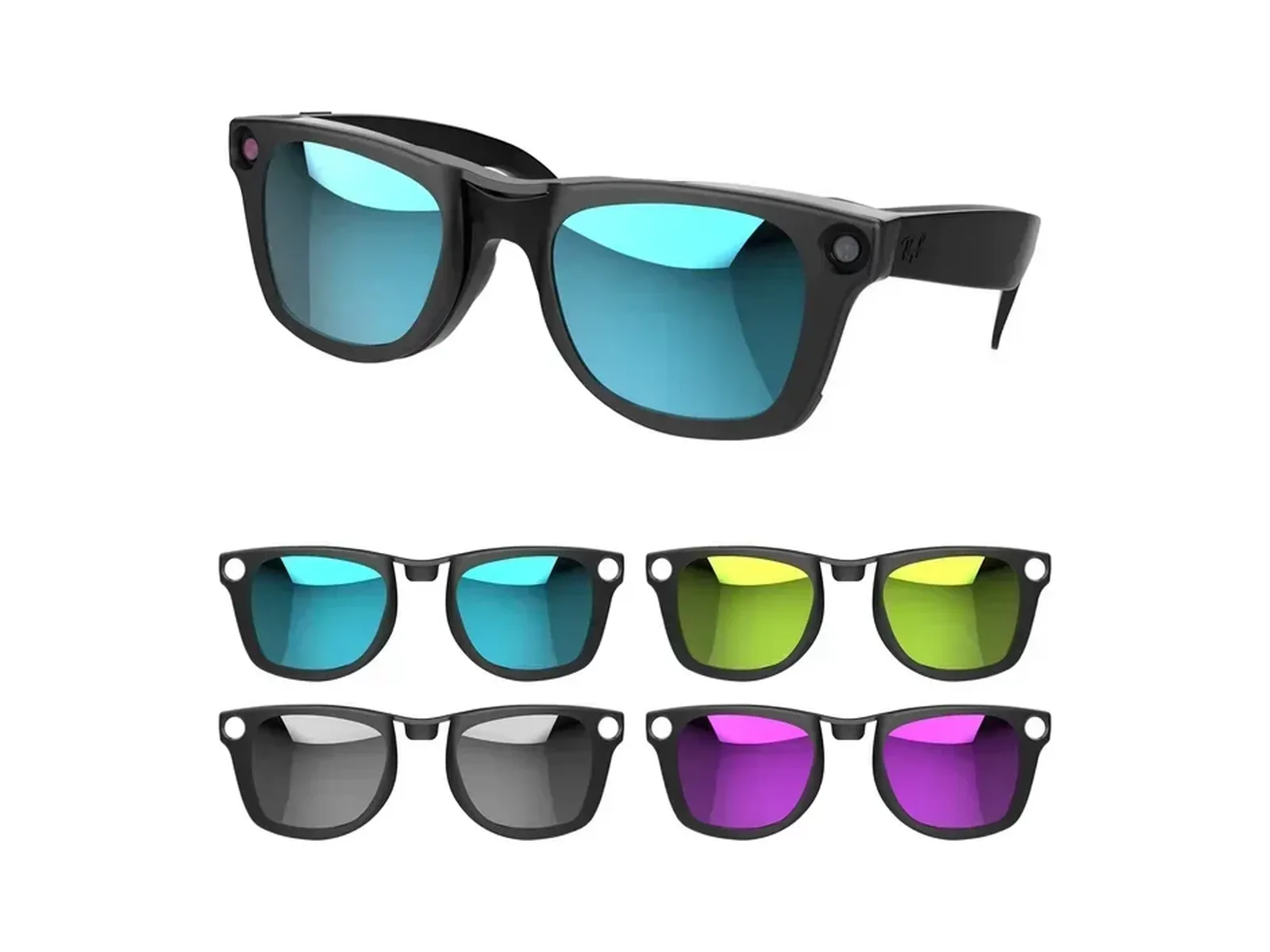 עדשות קליפ צבעוניות עם הגנה UV עבור Ray-Ban Meta Wayfarer