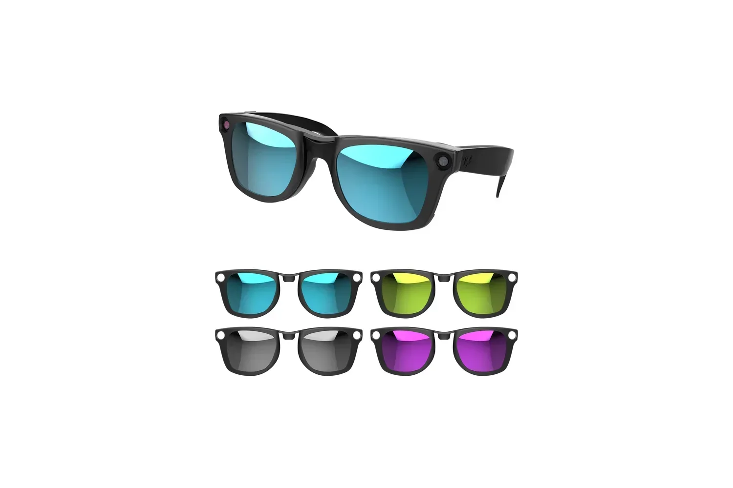 עדשות קליפ צבעוניות עם הגנה UV עבור Ray-Ban Meta Wayfarer (UV Ray-Ban Meta Wayfarer)