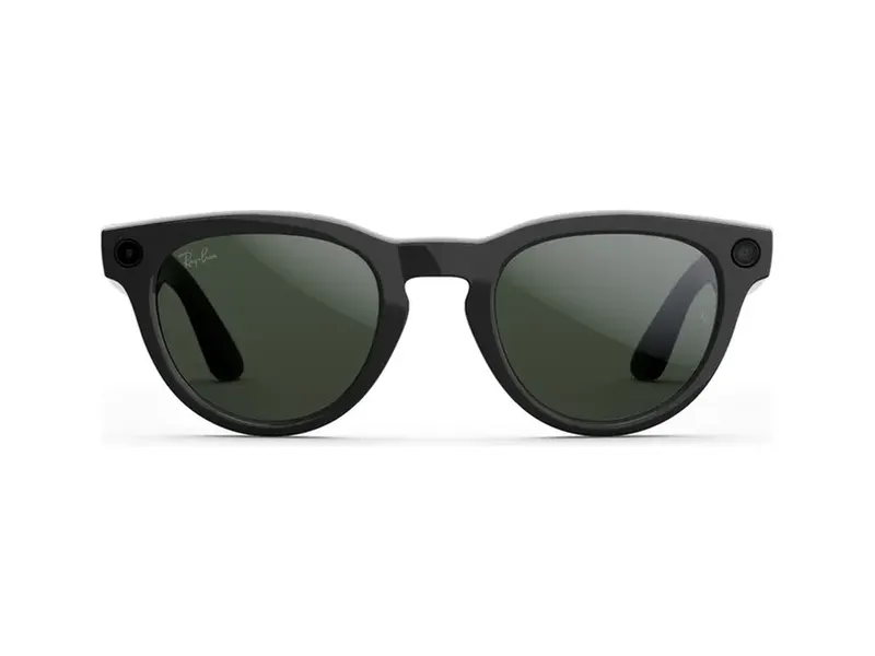 ריי-באן מטא Headliner (Gen 2) – Shiny Black / Clear to Graphite Green