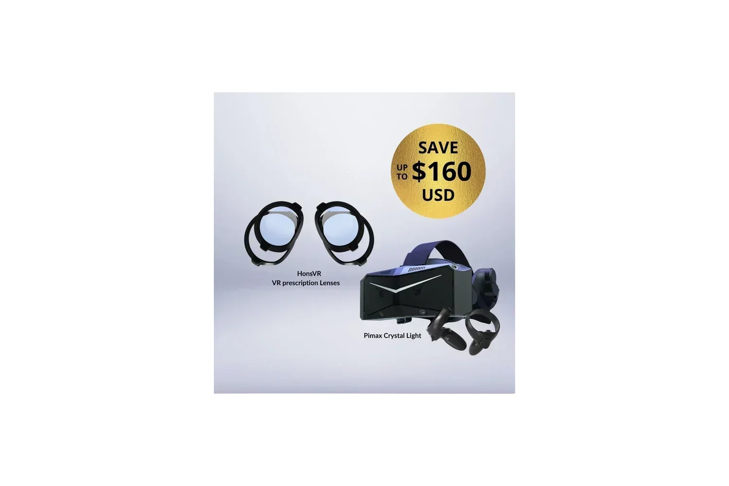 ערכת Crystal Light עם עדשות מרשם HonsVR (Crystal Light HonsVR)