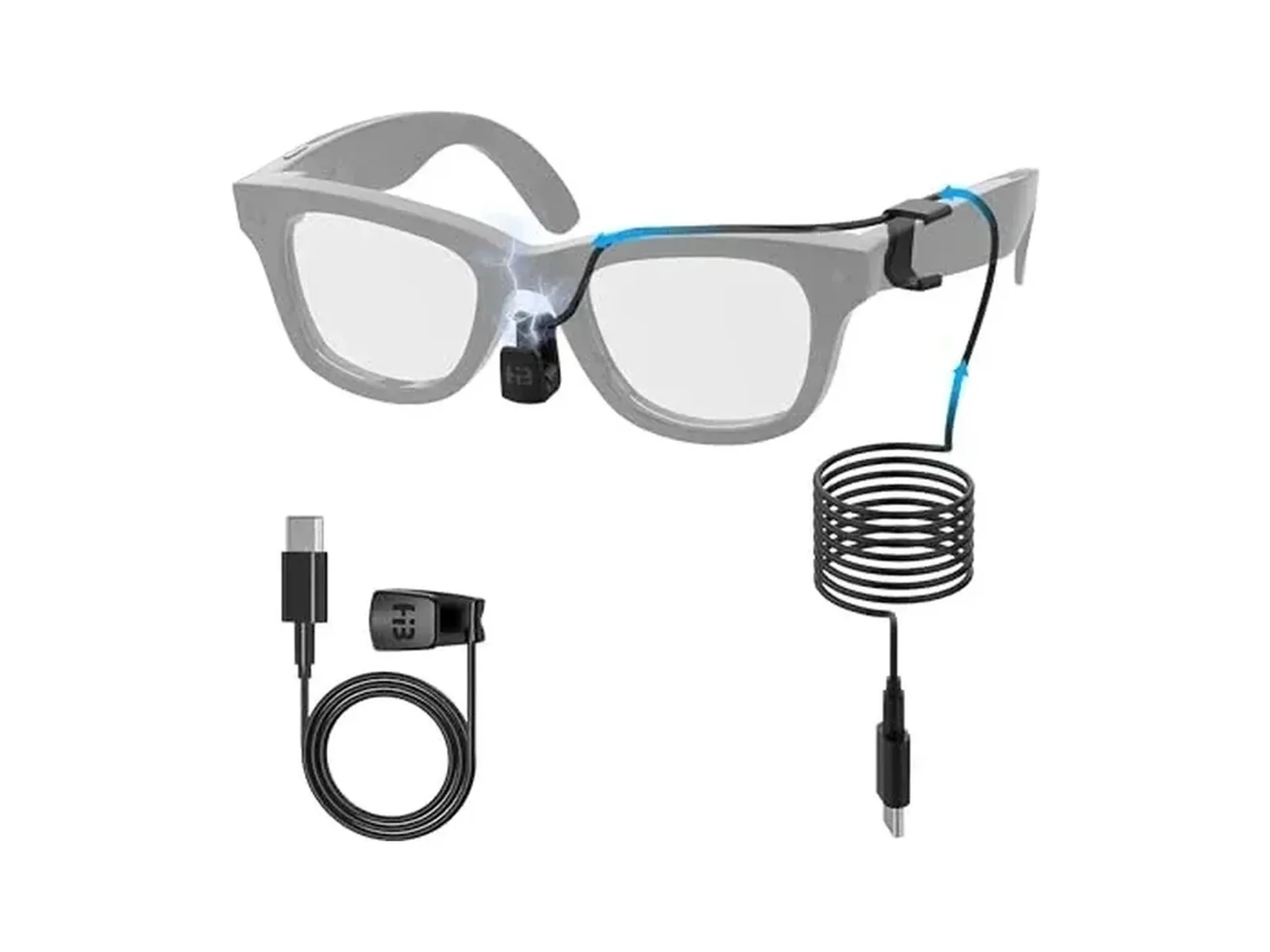 HIBLOKS כבל טעינה מהירה למשקפי Ray-Ban Meta Skyler ו-Wayfarer – אביזר